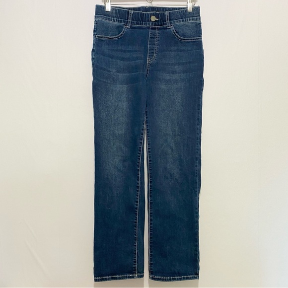 Betabrand Denim Women's Pull-on Pants Size L Petite Straight‎ leg Casual Stretch - Picture 1 of 13